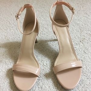 Old Navy Nude Ankle Strap Faux Patent Sandal